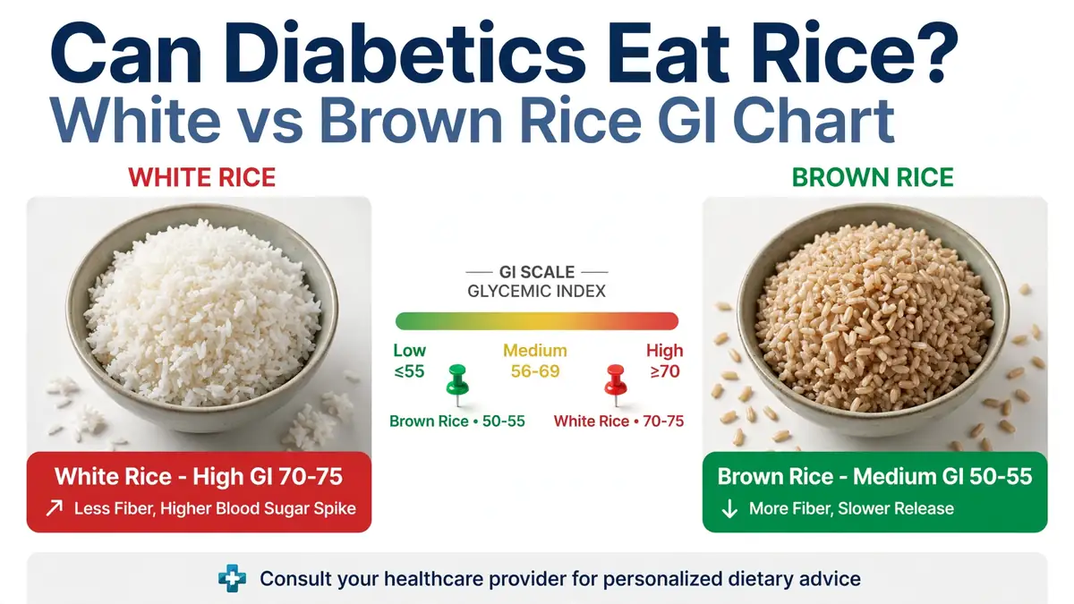 Can diabetics eat rice white vs brown rice GI chart